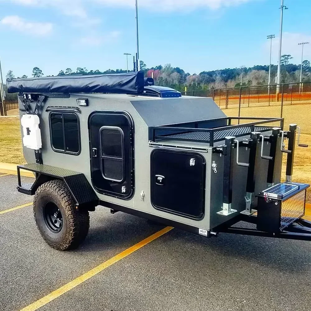 Ecocampor Diy Small Offroad Camper Trailer Super Lightweight Overland Travel Trailer with Tent and Bathroom for sale