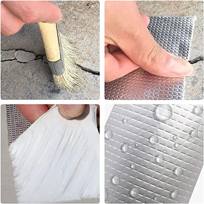 Waterproof Aluminum Foil Rubber Tape Stop Leaks Strong Adhesion Single Side Butyl Tape