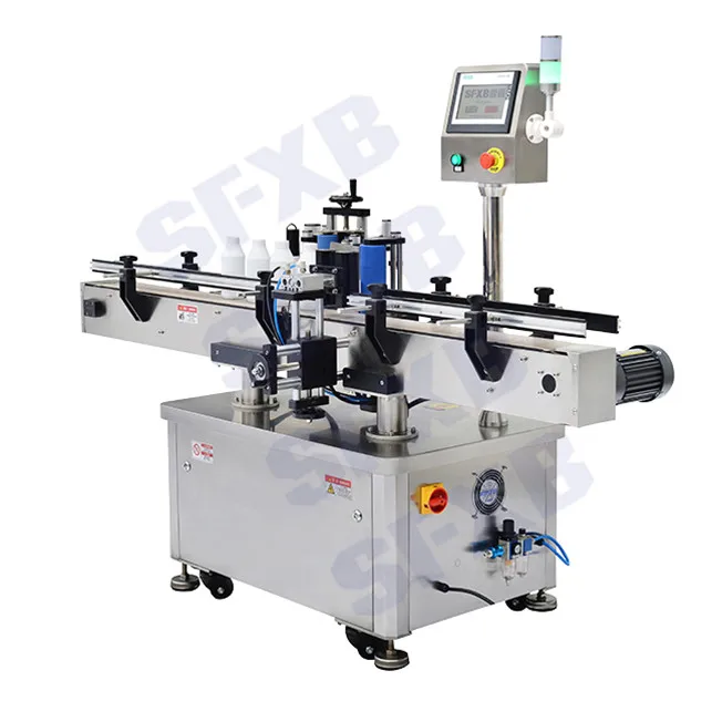 Sfxb Sf-3040 High Quality Piston Filling Semi Automatic Tin Can Labeling Machine Round Bottles Label Machine