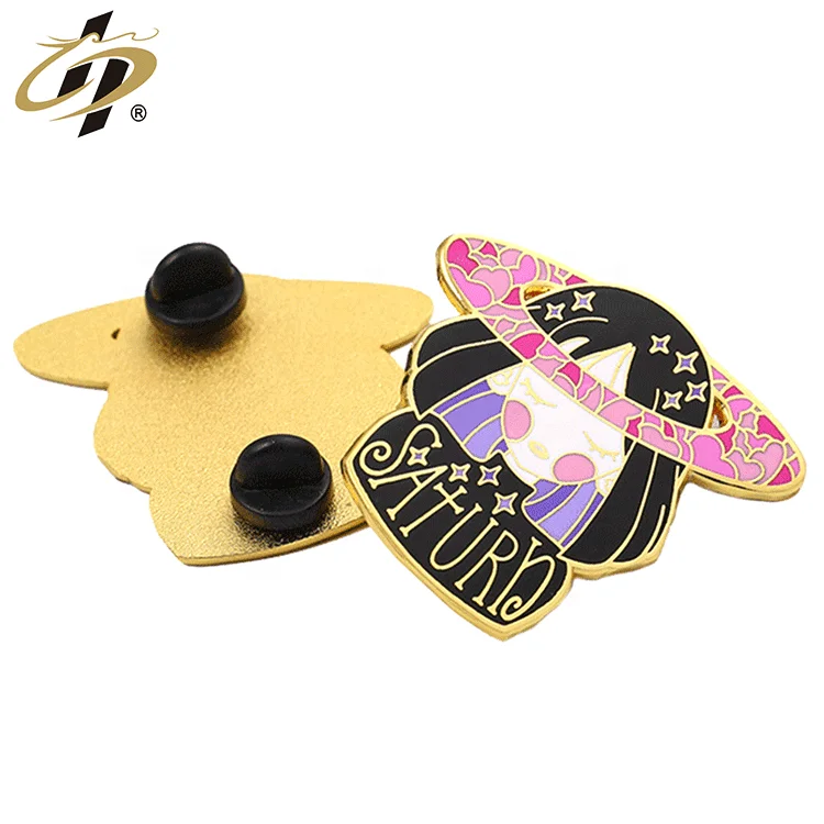 
China factory wholesale custom gold plated metal hard enamel lapel pins with backing card 