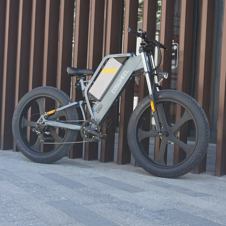 Электрический велосипед COSWHEEL в стиле ретро для снега и пляжа электрический с толстыми шинами 26*4 0 дорожный электровелосипед