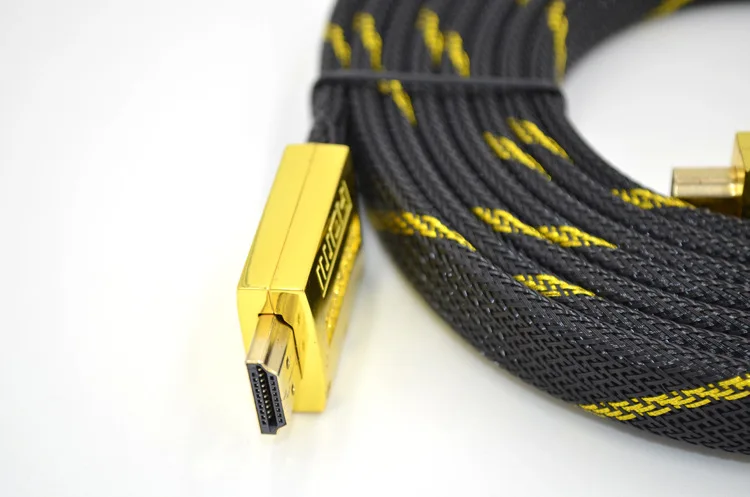 Premium zinc alloy metal shell thin cable 2m5m10m15m 3D 1080P 2160P 4K Flat HDMI cable 2.0v