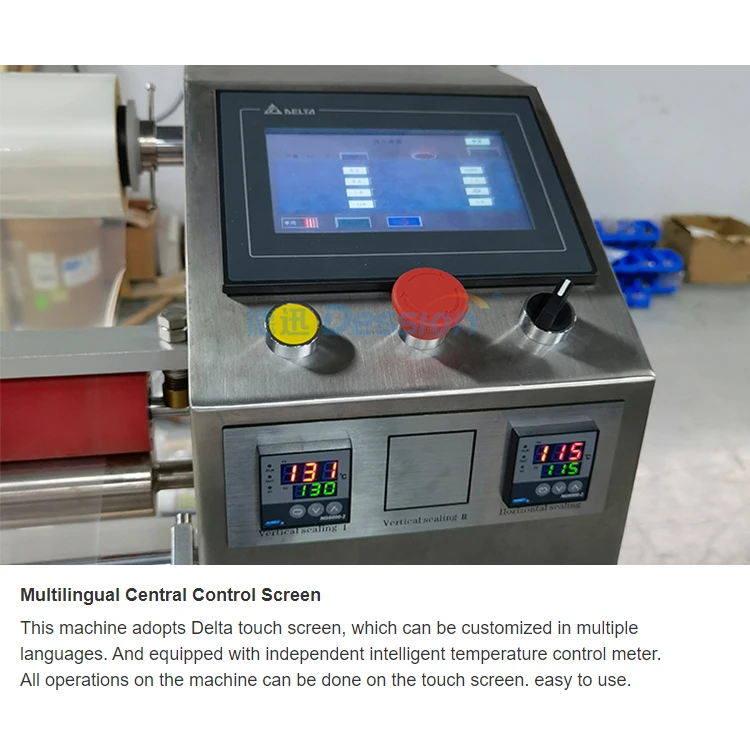 New Design Automatic Mini Flow Wrapping Machine for Vegetable Packing Machine with Servo Motor