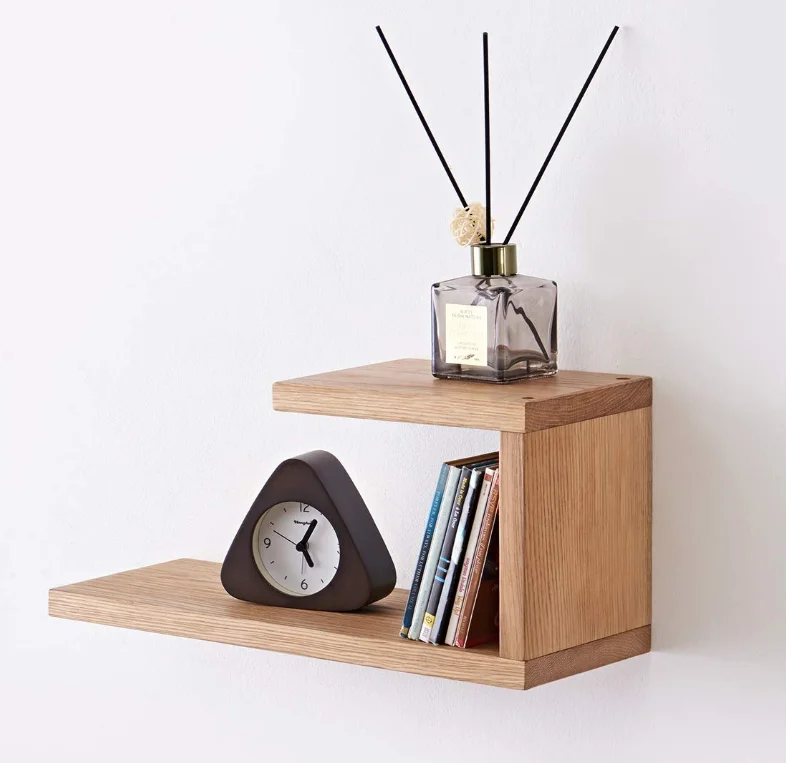 Wall Mounted Oak Wood Floating Shelf Wooden Floating Wall Shelf