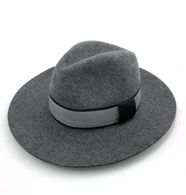 
2018 Fashion Wool Felt Men Hat Wide Brim Fedora Floppy Leather Belt Hat 