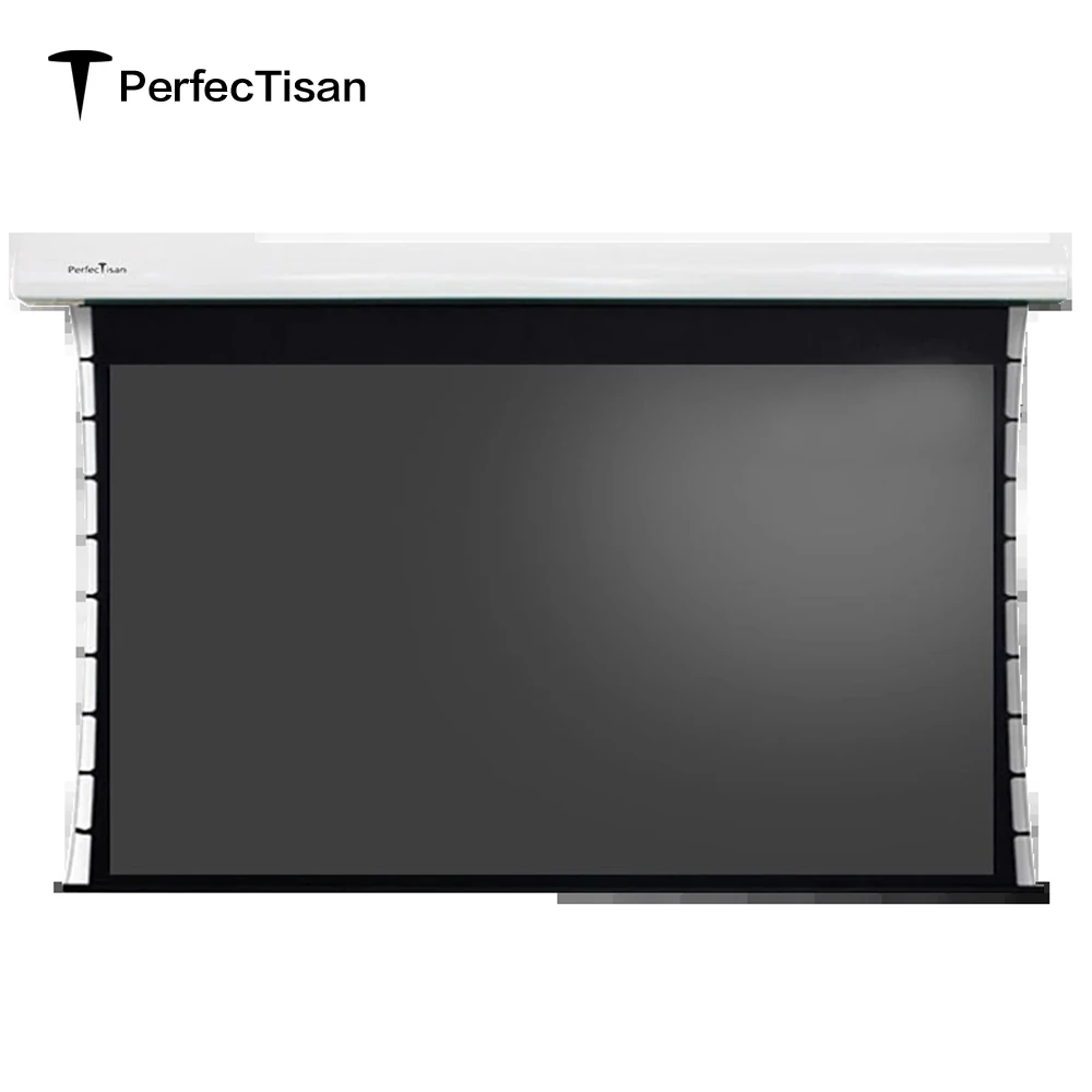 PerfecTisan electric projection screen 4K tubular motor projector screen ALR motorised projector screen with tab-tensioned