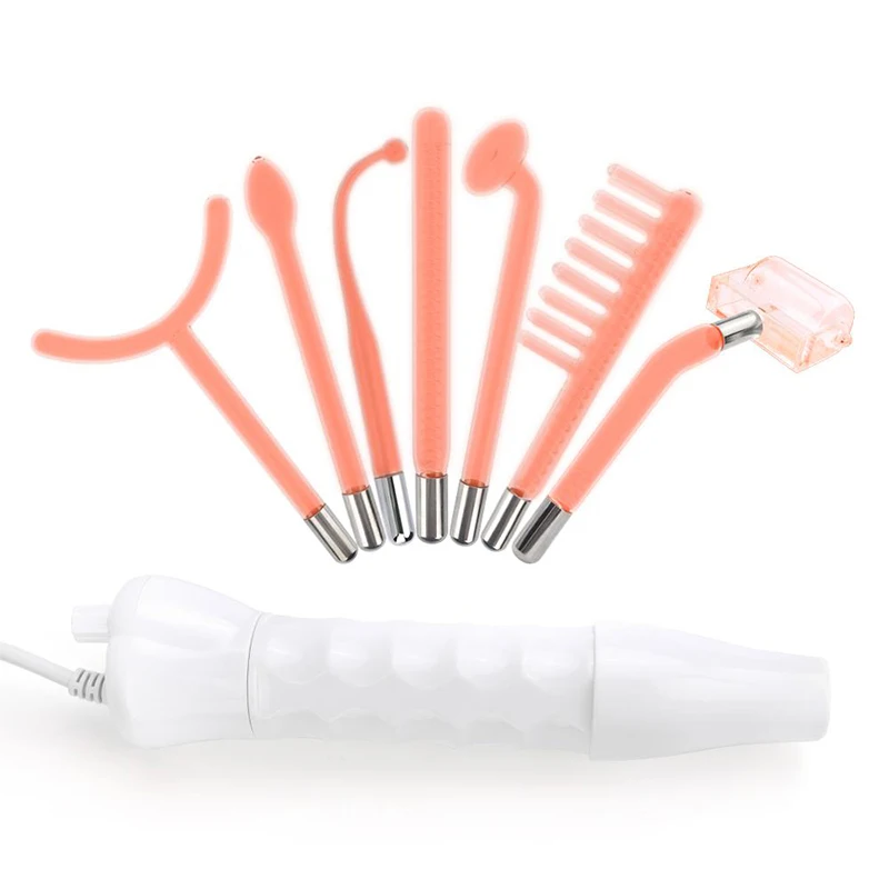 Liquid Crystal Portable High Frequency 7 in 1 Private Label High-frequency Facial Wand