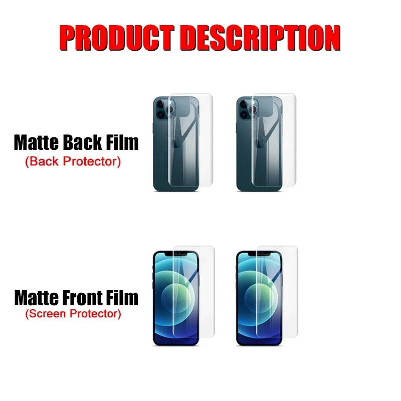 Гидрогелевая пленка с полным покрытием для iPhone 12 11 Pro MAX mini Защитная экрана X XR XS 7 8 6S Plus SE задняя аксессуары сотовых