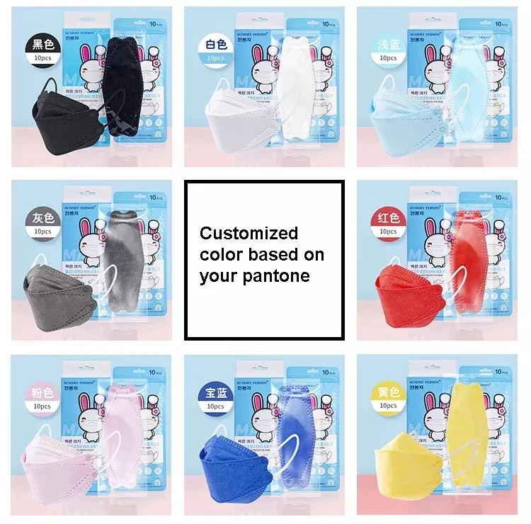 Medical Kf94 Mask Manufacturers Disposable Maskss 4 Ply Fish Shape Korean KF 94 Face Masks