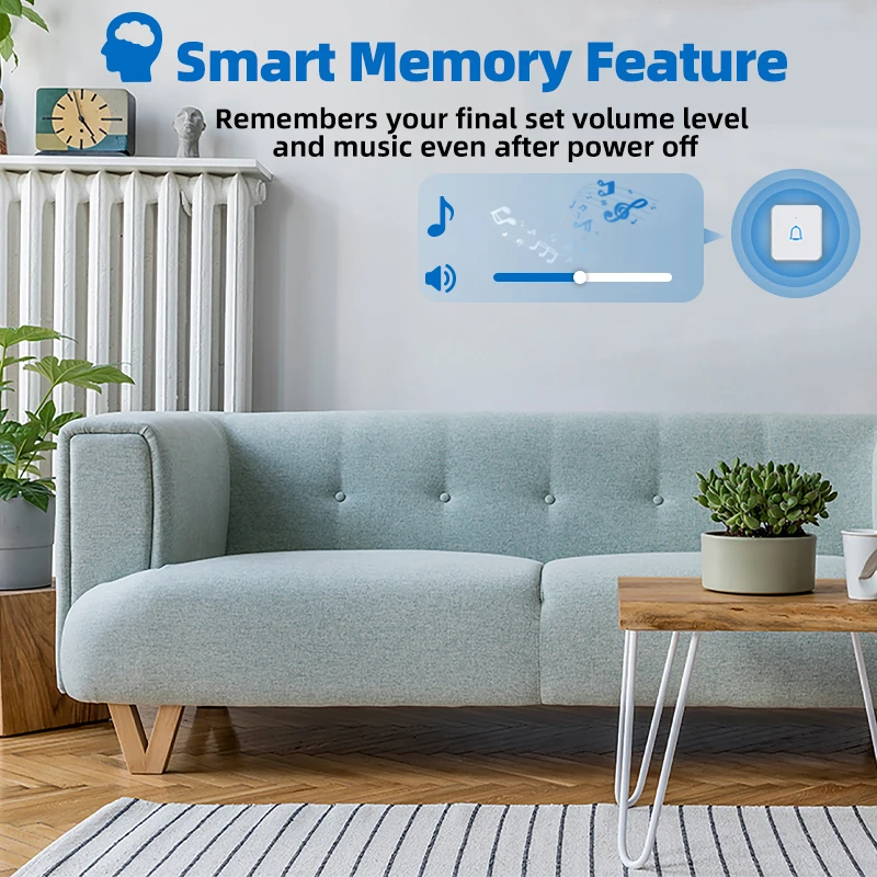 New Arrival 300m 56 Ring Tone Smart Doorbell Plug Long Rang Wireless Doorbel