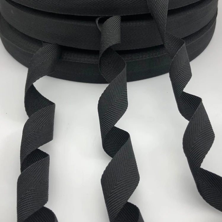 Manufacturers Customize Environmental Protection 25mm Polypropylene Straps Black Coated Edge Binding Webbing For Bags