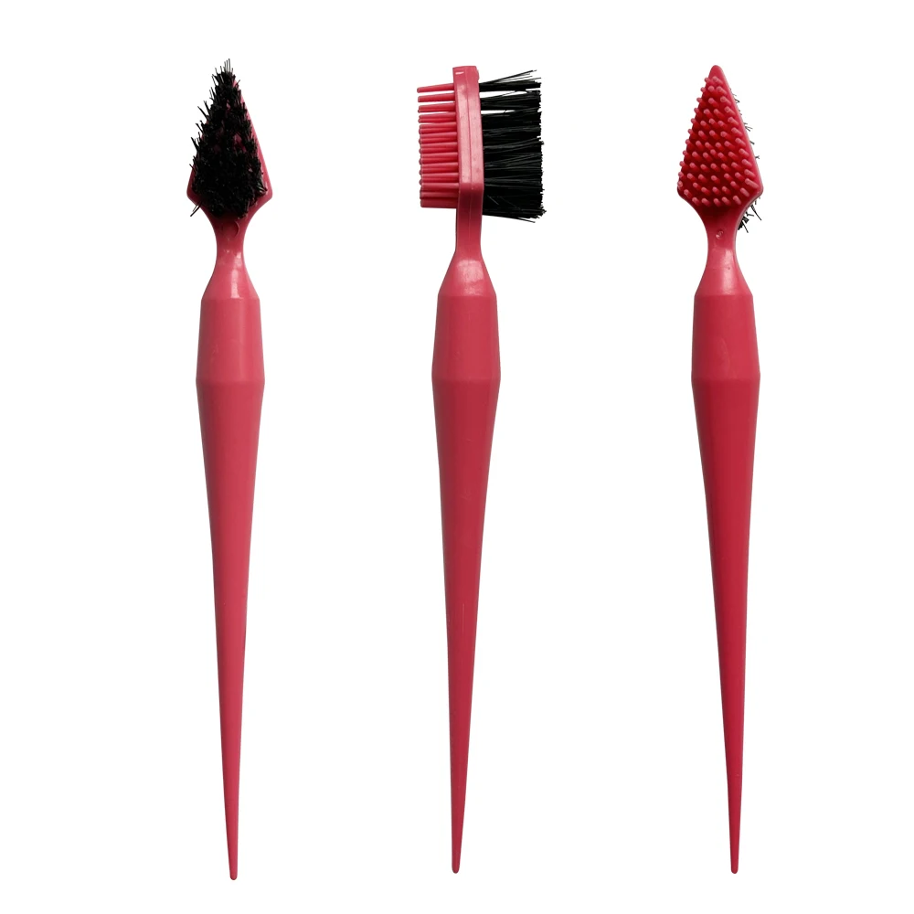 Wholesale custom perfect edge control brush packaging comb cheetah hair edge brush with logo