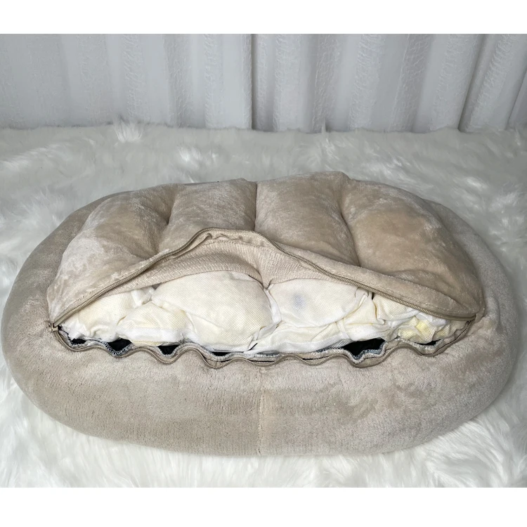 2317 Oval well supported orthopedic shredded foam dog bed