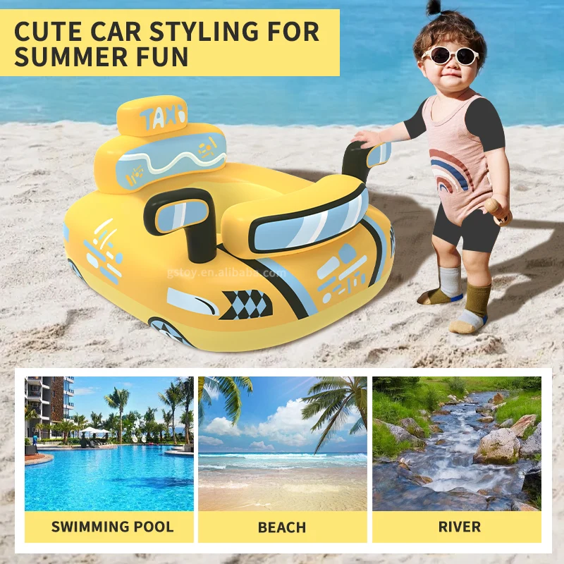 Thick PVC Infant Swim Pool Floats Seat Boat Baby Swim Floatie Water Inflatable Ride-on Car Baby Swimming Ring