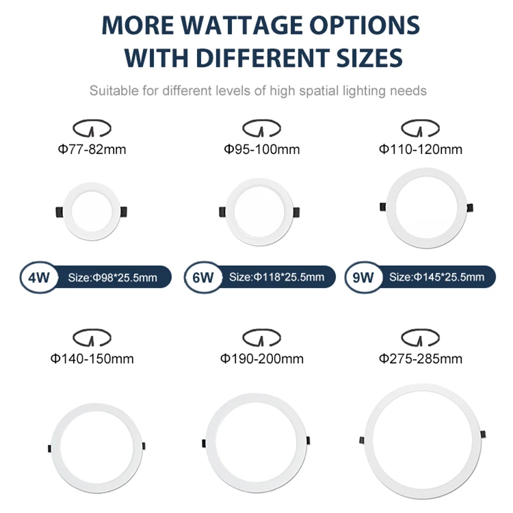 VACE Cct Selectable Wattage Trim Nordic Style Panel Decorate Led Lamp Ceiling Lights