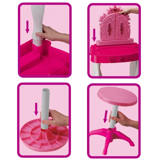 door-open dresser vanity table kids make up toys set  Kitchen Toys For Girls
