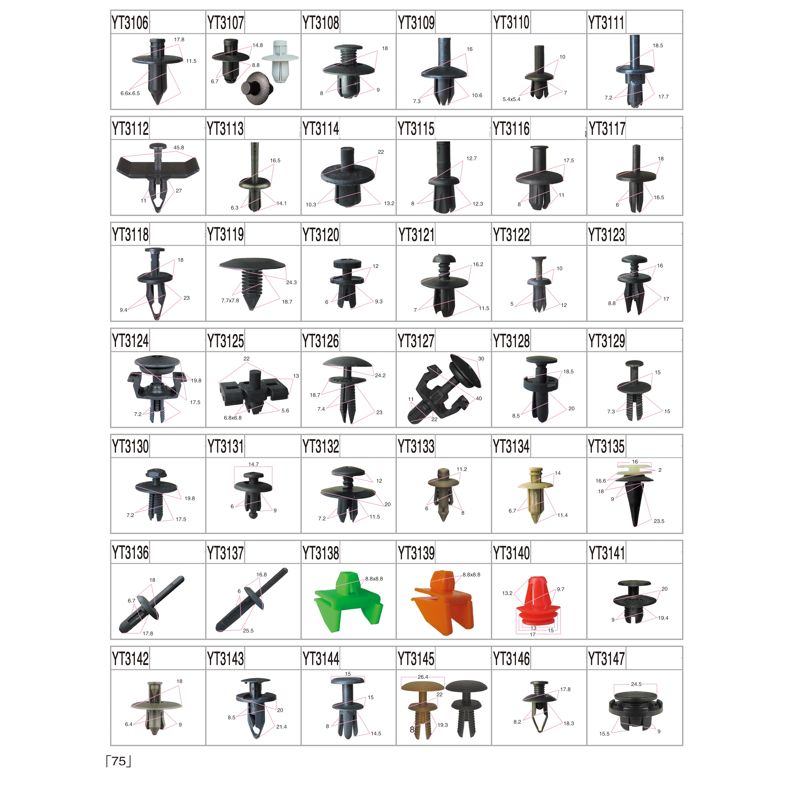 Factory wholesale auto spare part clips hot sale customized fasteners and plastic rivets