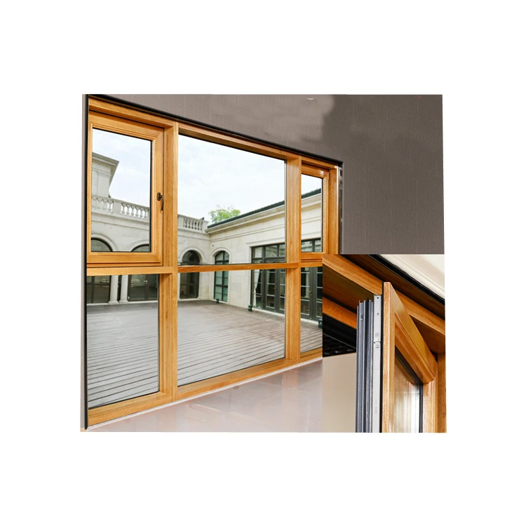 Nepal Market Aluminum Window Profile Solid Brown Wood Casement Louver Window Upvc Casement Windows with adjustable slat