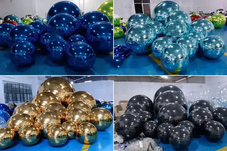 Outdoor Affordable Big Shiny Balls Inflatable Silver Smooth Shiny Ballse Balls for Event for sale
