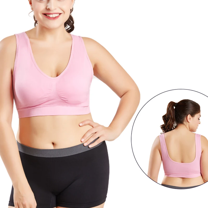 Девушки бесшовный спортивный бюстгальтер Плюс Размер Красочные без косточек жилет никаких следов Йога регулировка бюстгальтер без провода бюстгальтер с эффектом пуш ап