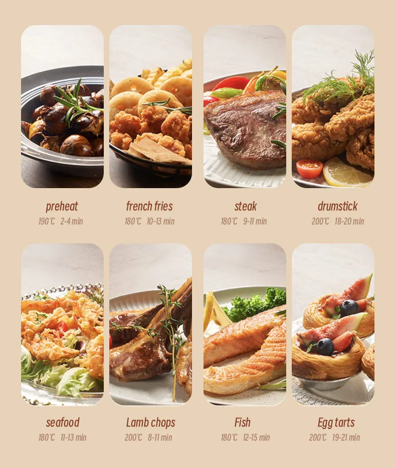 Factory Price High Quality Visual 4L Capacity 6 Menu Electric Air Fryer For Home Use