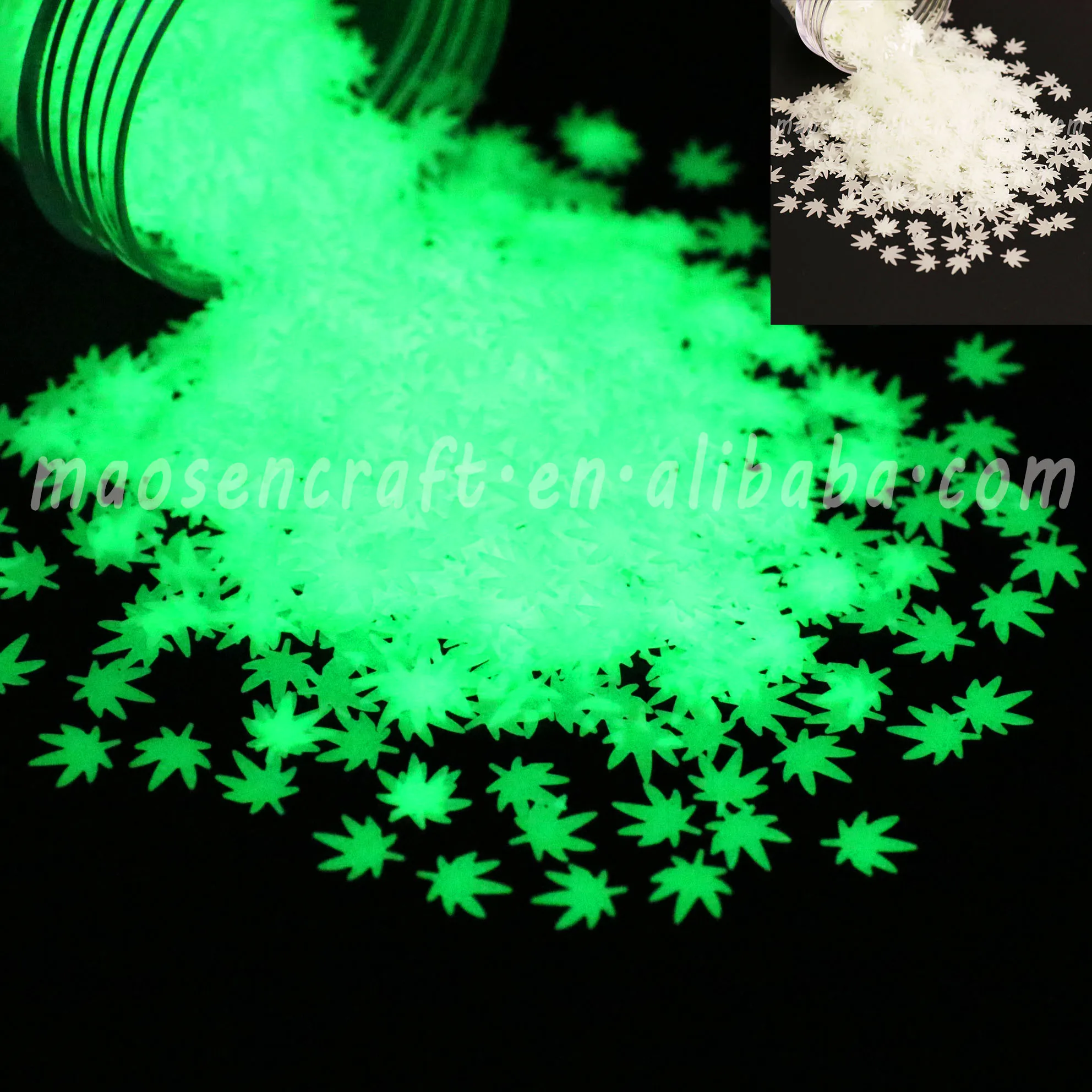 New Design Pot Leaf Weeds Glow Glitter In The Dark Perfect For Resin Epoxy Stoner Crafts Nail Art Weed Rolling Trays Tumblers