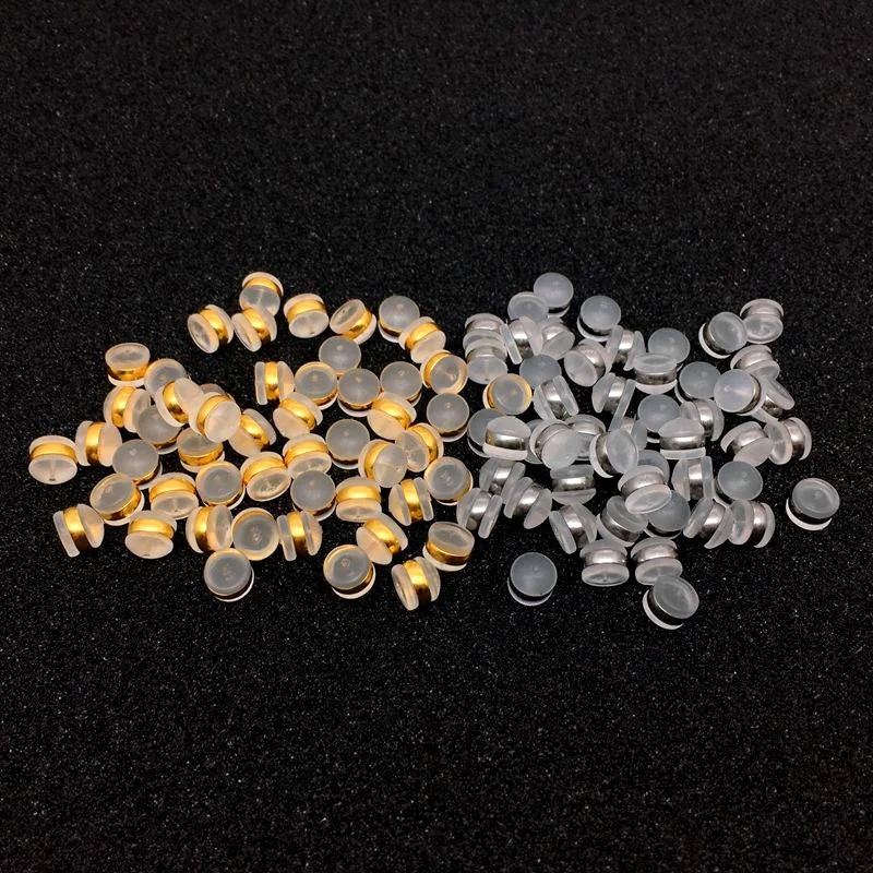 DIY Accessory Jewelry Findings Gold Silver Metal Brass Silicone Plastic Earring Stud Fit Backings Ear Back Stoppers