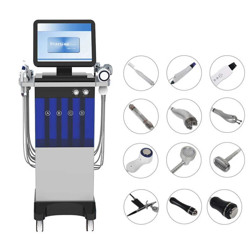facial radio frequency micro current hydra dermabrasion electrotherapy facial machine diamond microdermabrasion with hydro