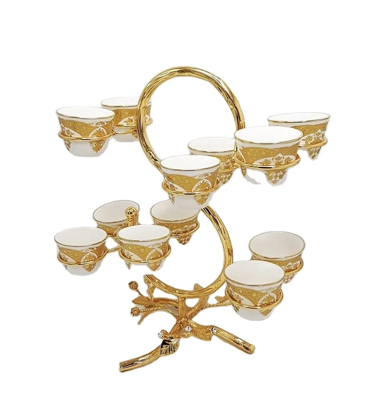 Turkish Tea Cup Rack Luxury Cup Holder Gold Style Metal Gift Arabic Europe Cups Holder