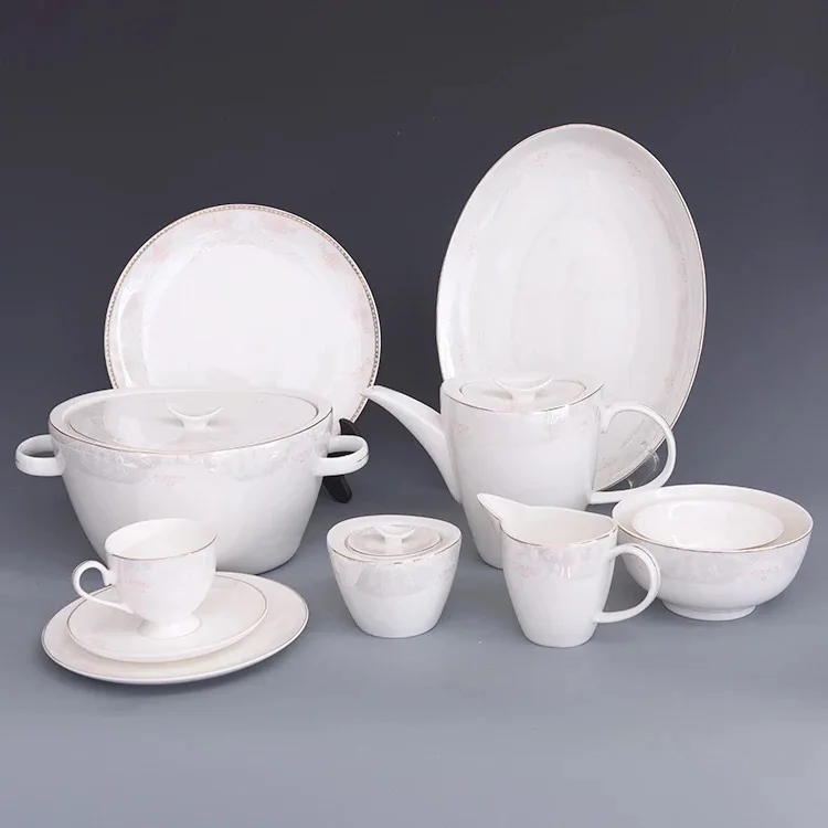 Tangshan city bone china ceramic fine porcelain dinner set
