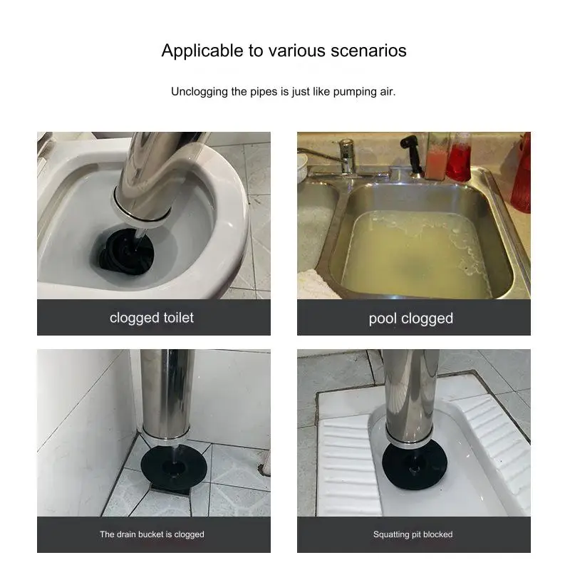 High Pressure Toilet Clog Remover Drain Unblocke Toilet Drain Plumb Plunger High Pressure Air Blaster Plunger Toilet Plunger
