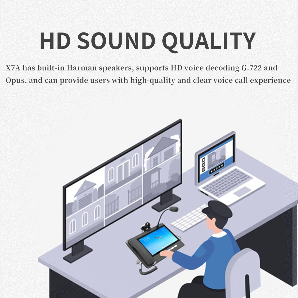 Visual Large-screen Sip Phone Voip Wifi Touch Screen Phone