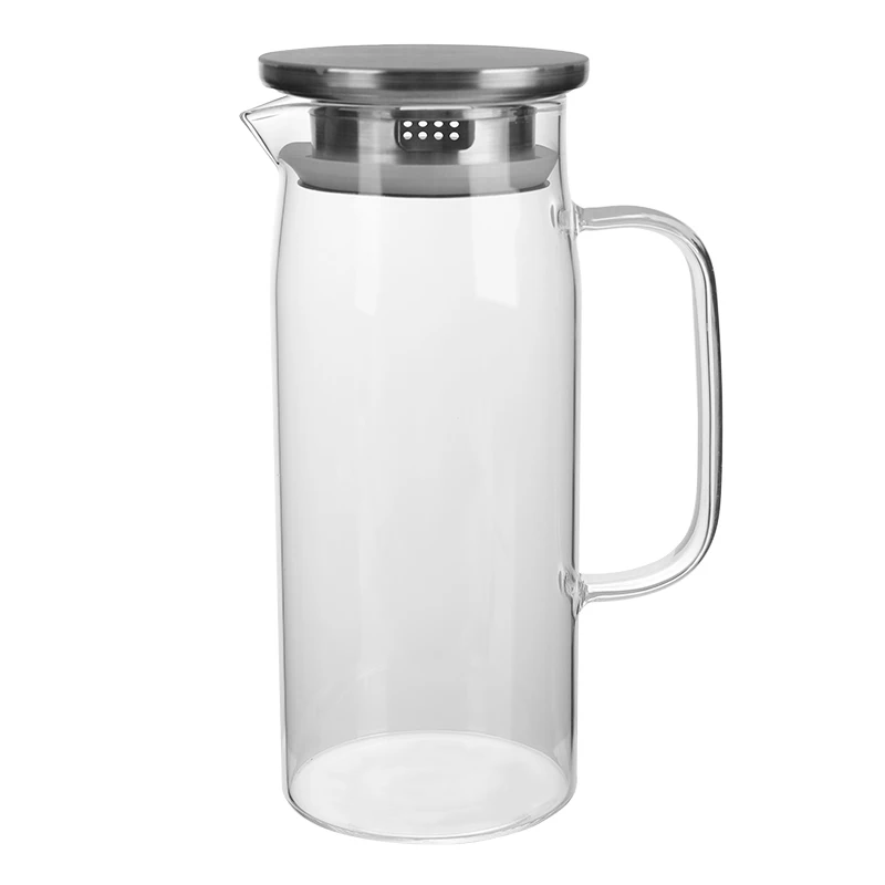 35 oz Glass Jug with Handle and Metal Lid