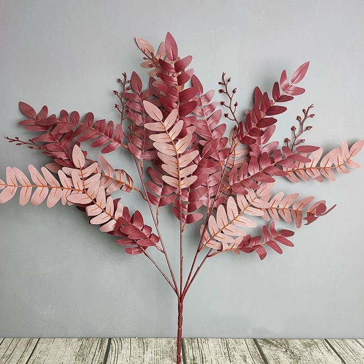 5 forks Artificial wedding flowers simulate locust tree leaves  The plant wall is decorated with flowers