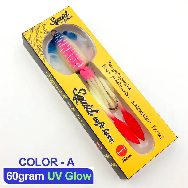 Deep sea squid bait 60g biomimetic hairtail iron plate hook sea fishing lure SQUID LURE octopus