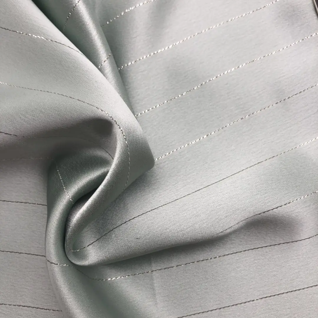 
Polyester woven char-muse silk satin ace wove fabric with lurex 