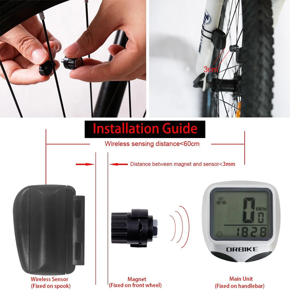 JOYKIE Wired bicycle speedometer and Odometer Waterproof Cycle Bike Computer with LCD Display digital stopwatch
