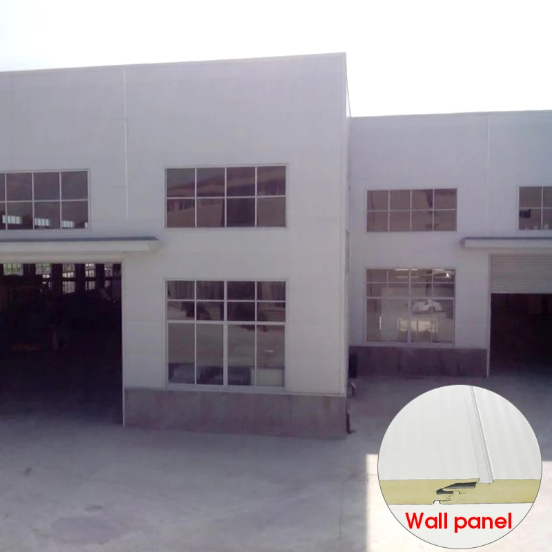 Heat preservation sound insulation 100mm 160 mm 300mm  prefabricated warehouse building wall cladding pu sandwich panel