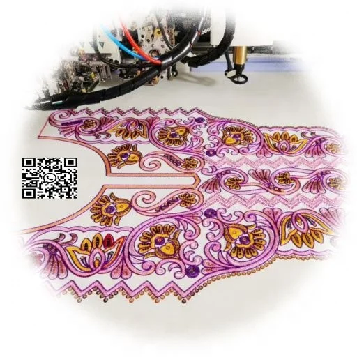 9/12 needles chenille chain sequin cording towel  Tajima Computer Embroidery Machine software embroidering on flat,lace