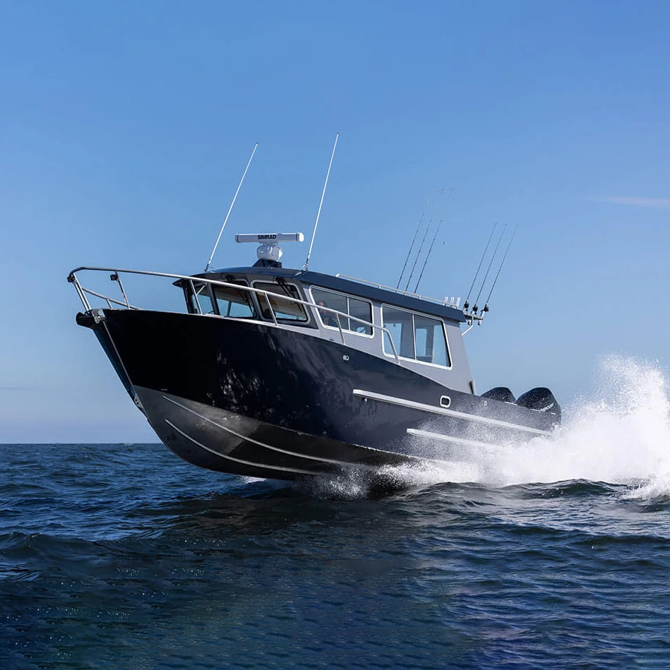 Factory Direct 27 ft Aluminum Fishing Boat with Durable Outboard Motor for River Fishing and Water Sports