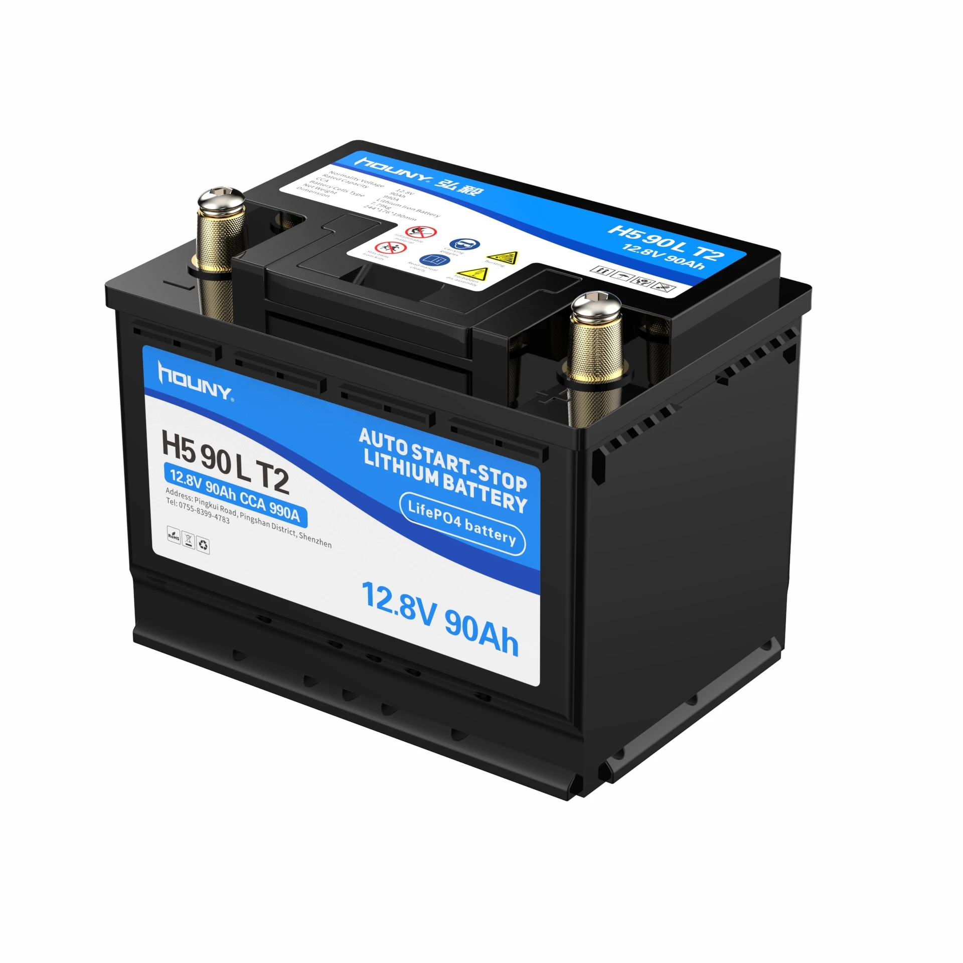 Houny 12v 45Ah 60Ah 75Ah 90Ah 105Ah 120Ah LiFePO4 автомобильный запуск батареи супер производительность литиевая