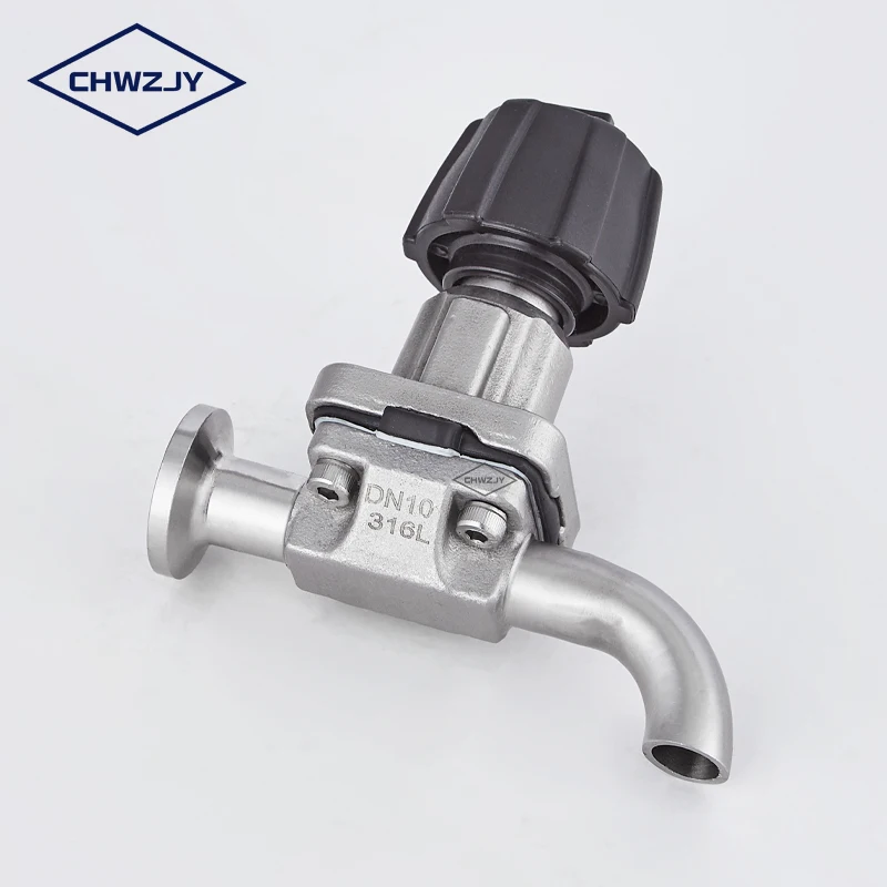 Sanitary stainless steel  manual diaphragm valve with long life membrane quick loading diaphragm valve