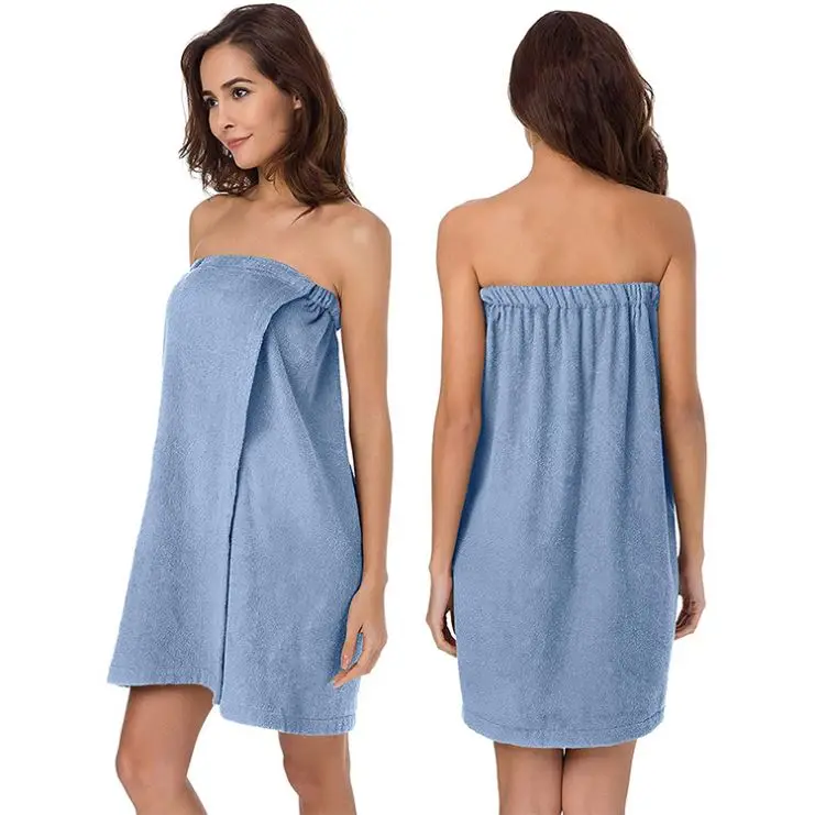 Custom toweling dressing gown beach towel wrap dress shower women microfiber towel dress