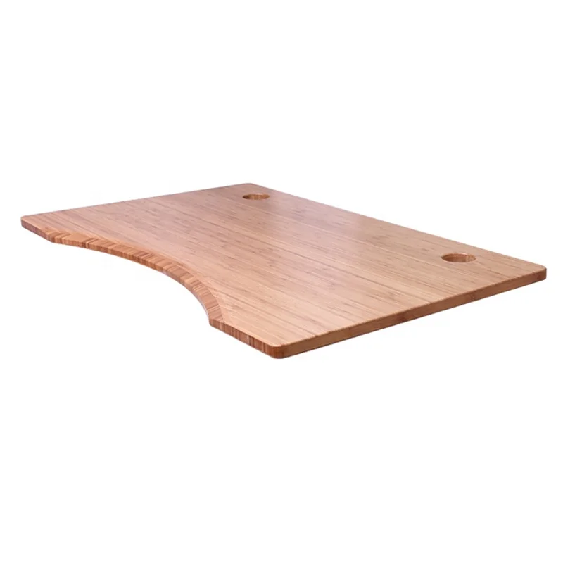 Electric Height Adjustable Standing Desk 25 mm Bamboo Worktop Carbonized 3 Layers Bamboo Table Tops