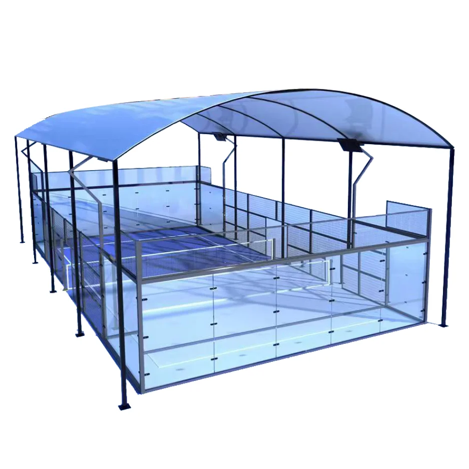 professional padel court padell cort panoramic padel court with roof