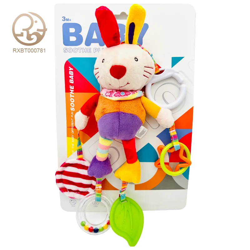 Kids Stuffed cartoon Soft Sleeping Settle New Design Animals Toys Stuffed Plush Teether Pendant Playful Toy Children Wholesale