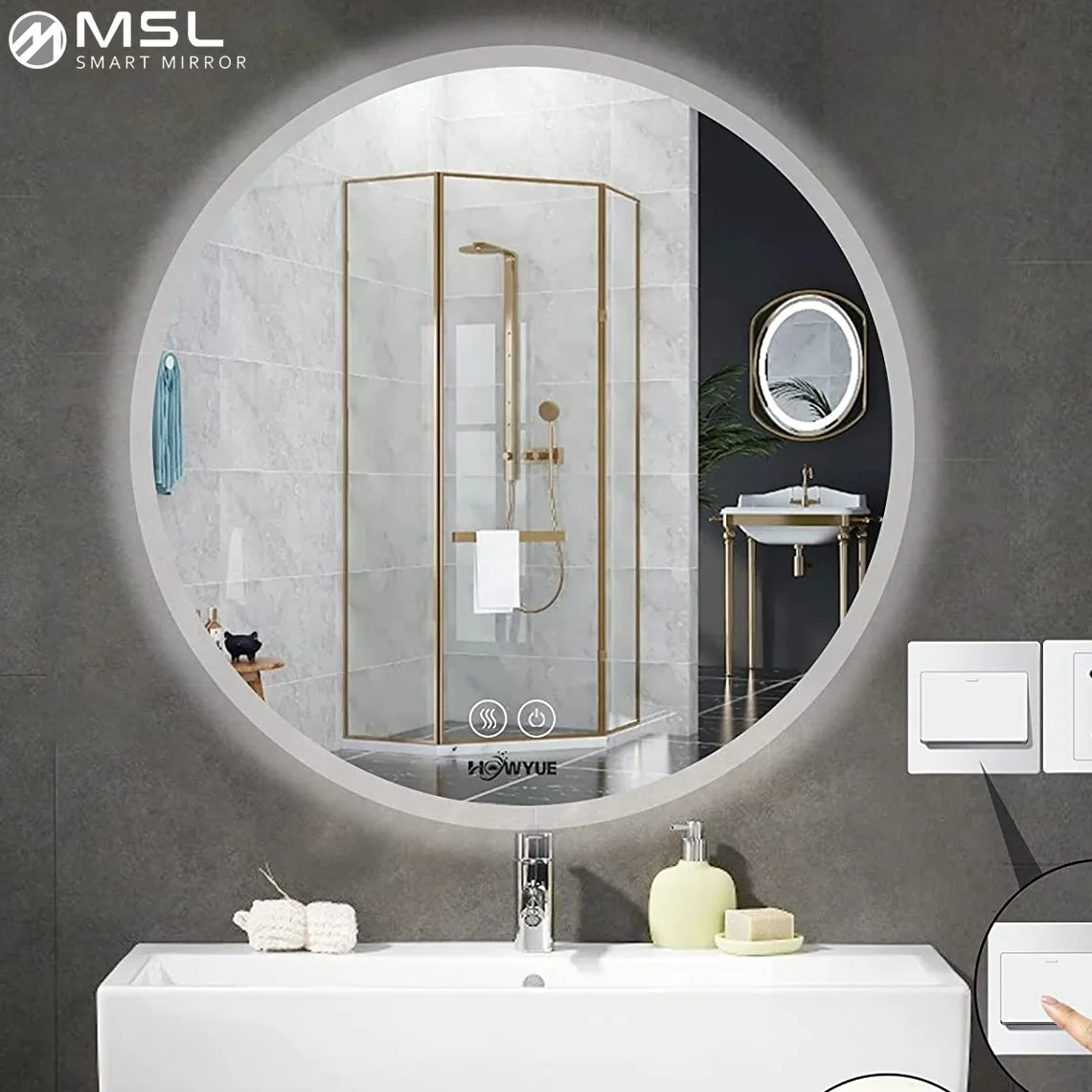 2021 bathroom mirrors living room real view mirror led big infinity mirror