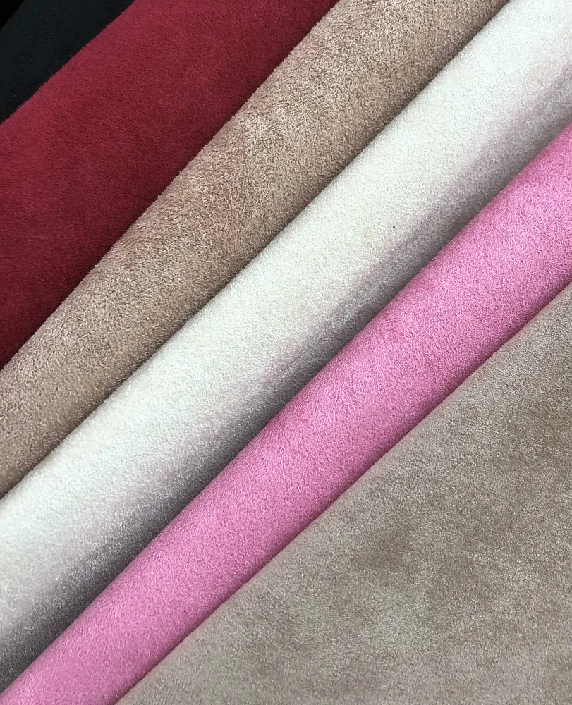 
colorful artificial suede leather fabric for making winter shoe and bag 