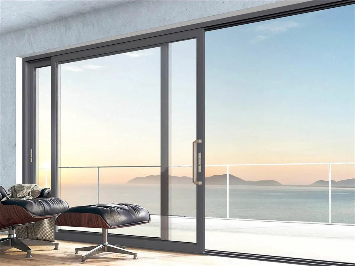 Modern Waterproof Windproof Glass Sliding Doors Finished Wooden Steel Interior Villa Exterior Outdoor Kitchen Swing Folding