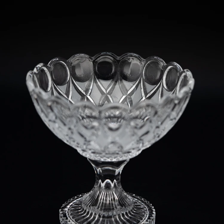 BOHEMIA european cut crystal cheap price footed fruit bowl